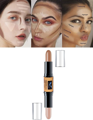 BLUEMERMAID Professional Stick Contour Highlighter Ivory White +Light Brown Concealer(MULTI COLOR, 8 g)
