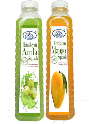 Badrika Pure Natural Himalayan Amla/Gooseberry And Mango Squash Combo(2 x 750 ml)