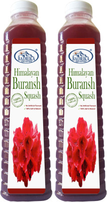 Badrika Pure Natural Himalayan Buransh/Rhododendron Flowers Squash(2 x 750 ml)
