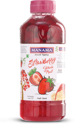 MANAMA Strawberry Whole Fruit Crush for Dessert Toppings Like Ice Creams and Shakes(1 L)