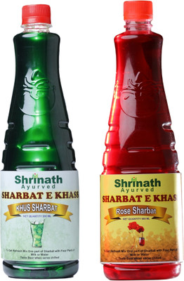 SHRINATH AYURVED ROSE & KHUS SHARBAT COMBO PACK OF 2(2 x 900 ml)