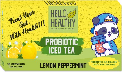 Hello Healthy Instant Lemon Iced Tea Powder Iced Tea Pack of 10 Sachet Summer Refreshing Drink(150 g)