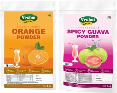 YESHVI NATURAL Orange Drink Powder & Spicy Guava Powder Combo Pack, Instant Drink Mix(2 x 50 g)