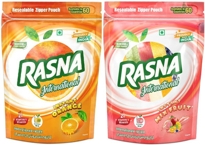 Rasna Instant Orange & Mixed Fruit Flavor(2 x 250 g)
