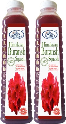 Badrika Pure Natural Himalayan Sugarfree Buransh/Rhododendron Flowers Squash(2 x 750 ml)