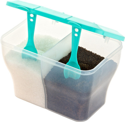 MAGICSPOON Polypropylene Tea Coffee & Sugar Container  - 2000 ml(Blue, Green)