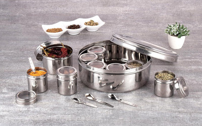 GangaMetal Spice Set Stainless Steel(9 Piece)