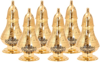 INDIAN ART VILLA Salt & Pepper Set Brass(6 Piece)