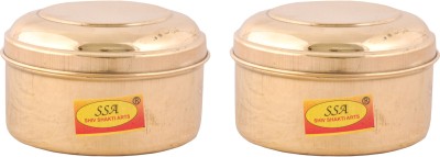 Shivshakti Arts Brass Utility Container  - 500 ml(Pack of 2, Yellow)