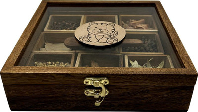 Angira handicarft Spice Set Wooden, Glass(1 Piece)