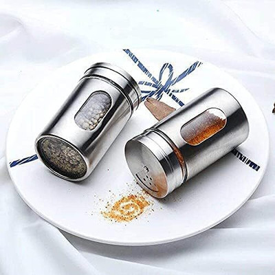 MARQUEONN Salt & Pepper Set Stainless Steel, Glass(1 Piece)