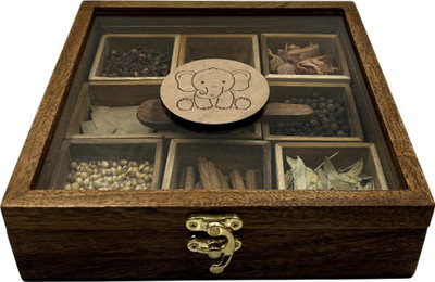 Angira handicarft Spice Set Wooden, Glass(1 Piece)