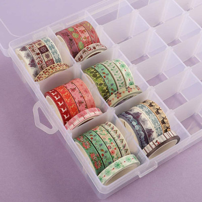 STARKENDY 2 Pics 36 Compartment Adjustable Grid Storage Box For Organizer Storage Box BOX Vanity Box(CLEAR)