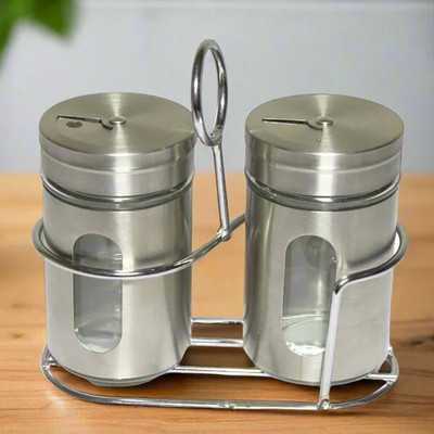 MARQUEONN Salt & Pepper Set Stainless Steel, Glass(1 Piece)
