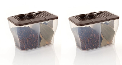 MAGICSPOON Polypropylene Utility Container  - 2000 ml(Pack of 2, Brown, Multicolor)