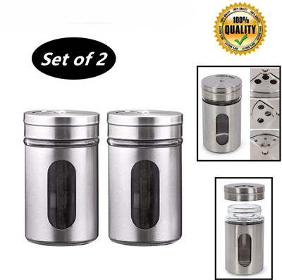 MARQUEONN Salt & Pepper Set Stainless Steel, Glass(1 Piece)