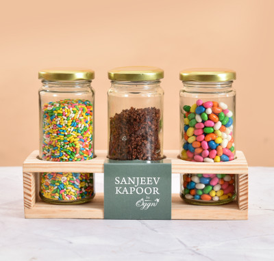 Sanjeev Kapoor by OGGN Glass Cookie Jar  - 250 ml(Pack of 4, Transparent)