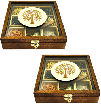 Angira handicraft Spice Set Wooden(2 Piece)