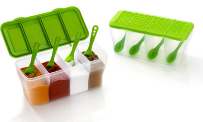 MAGICSPOON Polypropylene Utility Container  - 1800 ml(Pack of 2, Green)