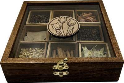Angira handicarft Spice Set Wooden, Glass(1 Piece)