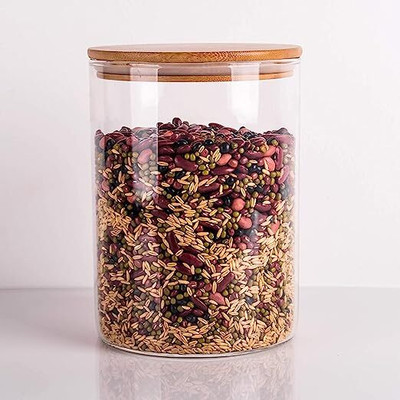 Coozico Glass Grocery Container  - 750 ml(Clear)