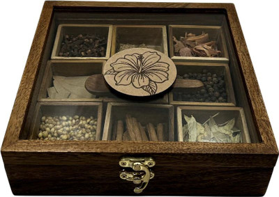 Angira handicarft Spice Set Wooden, Glass(1 Piece)