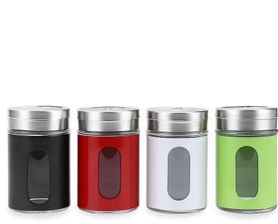 Bakezy Salt & Pepper Set Glass, Stainless Steel(4 Piece)