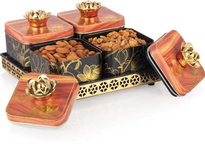 Nabhya Plastic Grocery Container  - 500 ml(Pack of 4, Black)