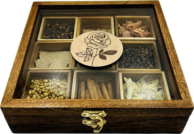 Angira handicarft Spice Set Wooden, Glass(1 Piece)