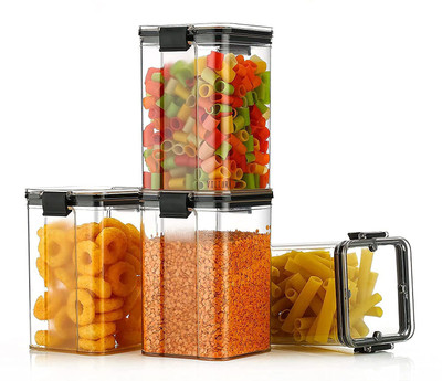DHANVI ENTERPRISE Plastic Utility Container  - 1000 ml(Pack of 6, Clear)