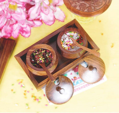 HusNain Spice Set Wooden(2 Piece)