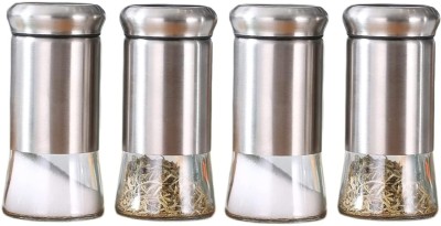 Lellow Salt & Pepper Set Stainless Steel, Borosilicate Glass(4 Piece)
