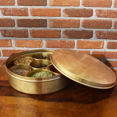 The Advitya Spice Set Brass(1 Piece)