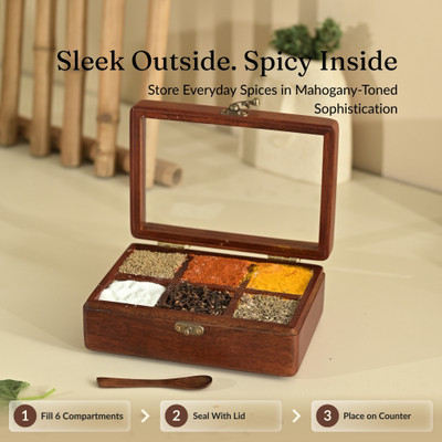 Brick Brown Spice Set Wooden(1 Piece)