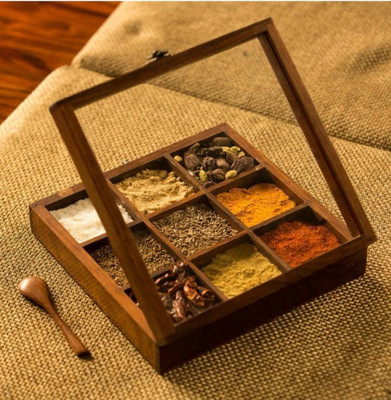Espoiir bloom Spice Set Wooden, Glass(1 Piece)