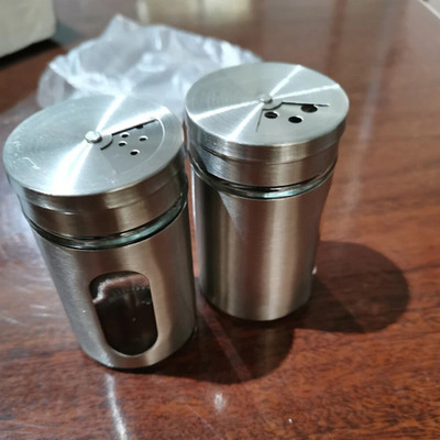 MARQUEONN Salt & Pepper Set Stainless Steel, Glass(1 Piece)