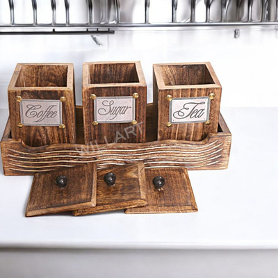habithom Spice Set Glass, Wooden, Iron(1 Piece)