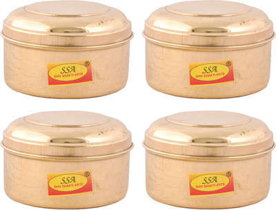 Shivshakti Arts Brass Utility Container  - 500 ml(Pack of 4, Yellow)