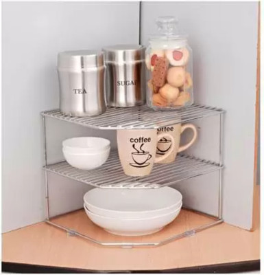 SPARTAN STEEL Chakla/Belan Kitchen Rack Steel Stainless Steel Kitchen Corner Shelf Rack Stand/Chakla Storage