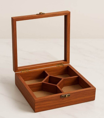 Angira handicarft Spice Set Glass, Wooden(1 Piece)