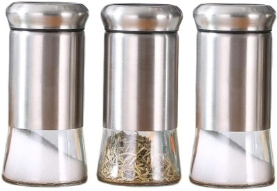 Lellow Salt & Pepper Set Stainless Steel, Borosilicate Glass(3 Piece)