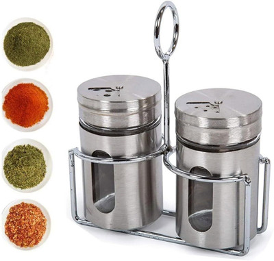 Shiv Salt & Pepper Set Glass, Stainless Steel(2 Piece)