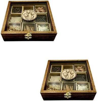 Angira handicraft Spice Set Wooden(2 Piece)