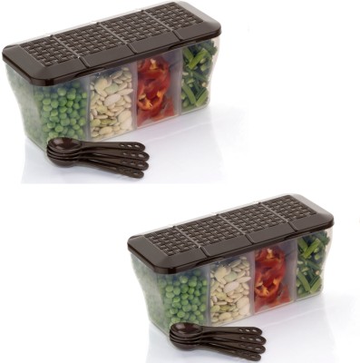 RK EMPIRE Plastic Grocery Container  - 1800 ml(Pack of 2, Brown)