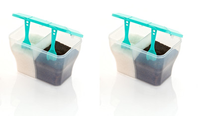 MAGICSPOON Polypropylene Tea Coffee & Sugar Container  - 2000 ml(Pack of 2, Blue, Green, Multicolor)