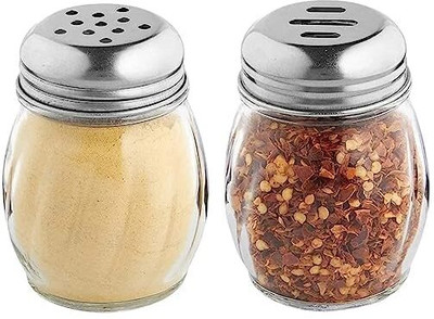 Kriti Traders Salt & Pepper Set Glass, Stainless Steel(2 Piece)