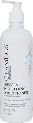 GLAMCOS professional Keratin Smoothing Conditioner 500ml | Salon-Like Up To 72H Frizz Control(500 ml)