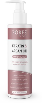 PORES BE PURE Keratin & Argan Oil Frizz Control Smooth Hair Conditioner No Paraben & Sulphates(250 ml)