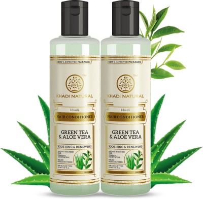 KHADI NATURAL Herbal Greentea & Aloevera Hair Conditioner (Pack of 2)(420 ml)