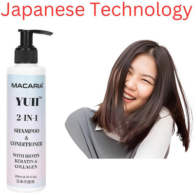MACARIA Yuii Biotin Shampoo and Conditioner 2 in 1hair types Added Keratin and Collagen(200 ml)